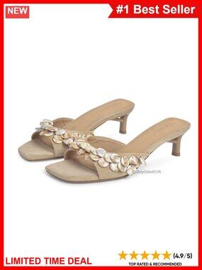 Faux Suede Kitten Heel Slide Sandals Square Toe Mule Heels